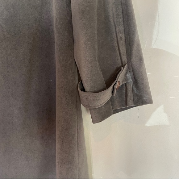 Vintage Soft Grey Vegan Suede Coat - Picture 7 of 7